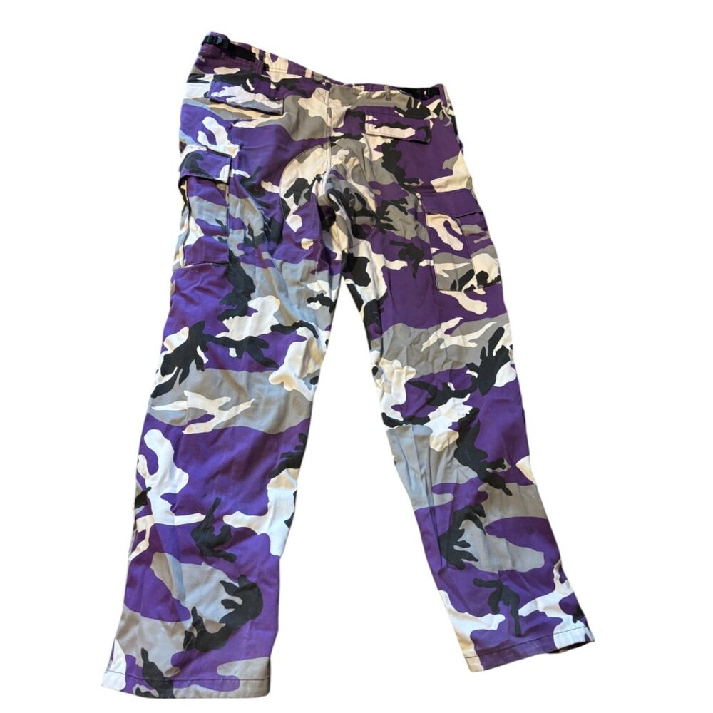 Rothco Men's XL Military‎ Purple Camouflage BDU Cargo Army Combat Pants RAVENS! - Picture 9 of 10